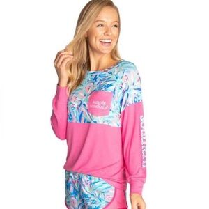 Simply Southern Color Block Long Sleeves Blouse
